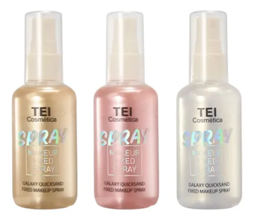 Spray Fijador De Maquillaje Con Glitter Tei Cosmética