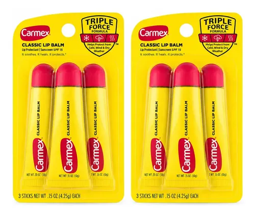 3 Carmex Bálsamo Labial Classic Hidratante Y Protector Labio