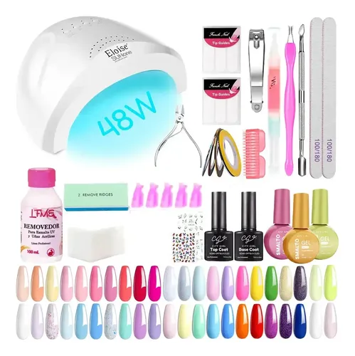 Kit Profesional Manicura Cabina Uv Led 48w Semipermanente