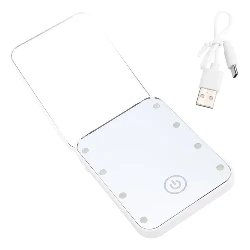 Espejo Led Compacto Para Maquillaje De Viaje Con Aumento De