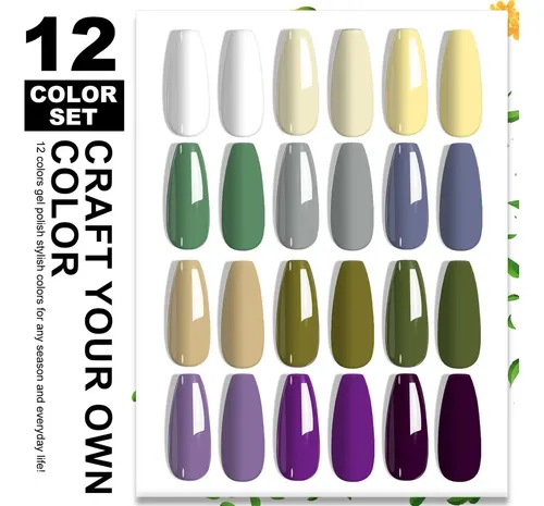 12 Colores Gel Semipermanente Con Lámparas Led Uñas