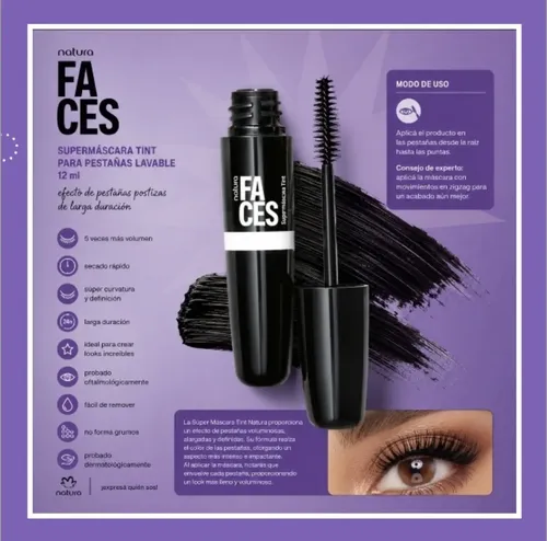 Natura Faces Supermascara Tint Para Pestañas Lavable Mbp
