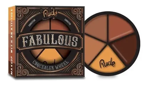 Paleta Correctores Fabulous Concealer Wheel Rude Cosmetics Tono Dark