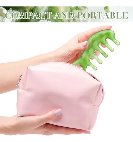 2 Peines Jade Gua Sha Masaje Facial Cabeza