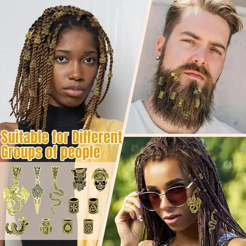 Conjunto De Cuentas Para Cabello Vikingas Fscwlmon 242