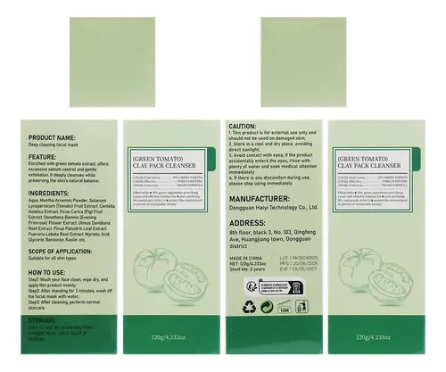 .mascarilla De Tomate Verde, Mascarilla Facial De Arcilla