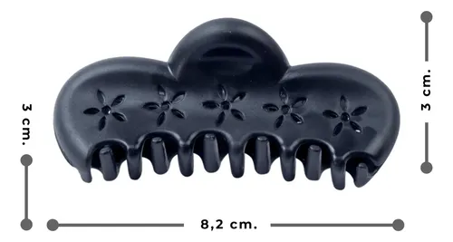 Broches De Pelo Nylon Calado En Flor Pack X 12 Unidades Color Azul Oscuro