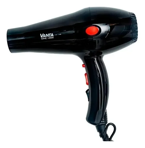 Secador de Pelo Vanta 4000 Ionic Negro 2000W Iónico Profesional 2 Velocidades