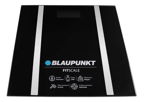 Balanza Digital Piso Pie Blaupunkt Fit Scale 180k Vidrio Neg Color Negro