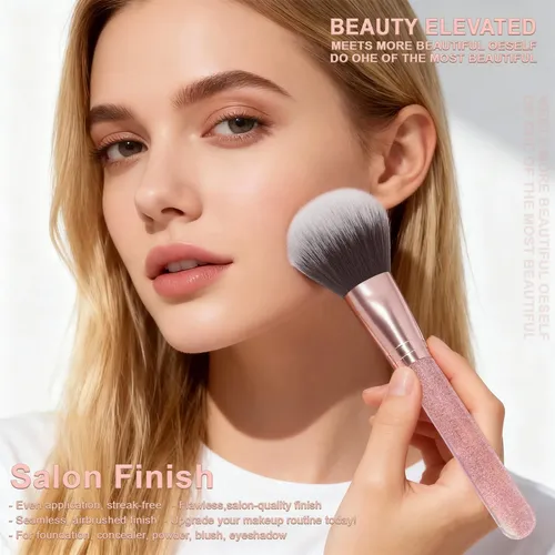 Set De Brochas De Maquillaje Hedivia 14 Unidades Rosa