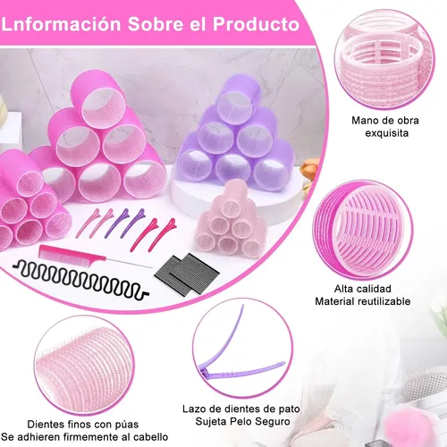 Tubos Para Cabello, Juego De 35 Rulos Para Cabello, 3 I