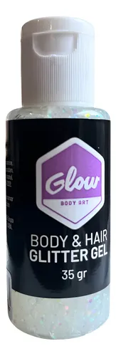 Gel Para Cabello Glitter Pelo Brillos Color Blanco Look Glow