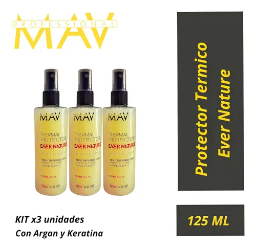 Protector Termico Argan Y Keratina 125 Ml Mav X3 Unidades