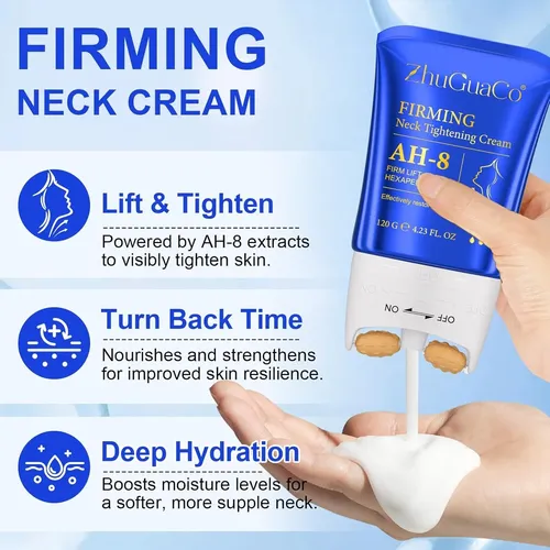Crema Para Cuello Reafirmante Ah-8 Con Rodillo Masajeador