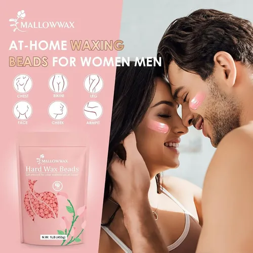 Mallowwax Cera Dura Rosa Pink Rose 1lb Para Piel Sensible