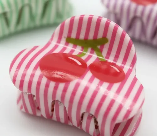 Broches Para Pelo Infantil 5cm X 12 Unidades Cereza