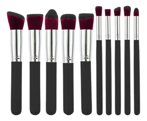 Set Brochas Pinceles Kabuki Maquillaje Fibra Dual Apto Hd