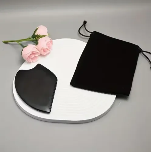 Juego De Tablas Black Jade Gua Sha Con Bolsa De