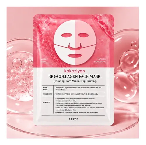 Pack X5 Mascarillas Bio Collagen Hidratantes Para Rostro