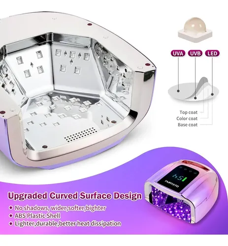 Lámpara Uv Led Purtato 96w Inalámbrica Gradiente Púrpura