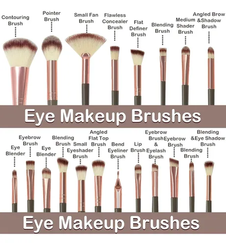 Kit Completo 20 Pinceles Maquillaje, Uso Diario Y Salón