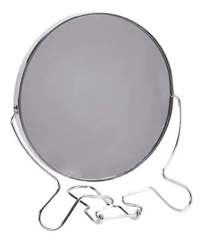 Espejo 7 Pulgadas Maquillaje Doble Faz Con Aumento Metalico