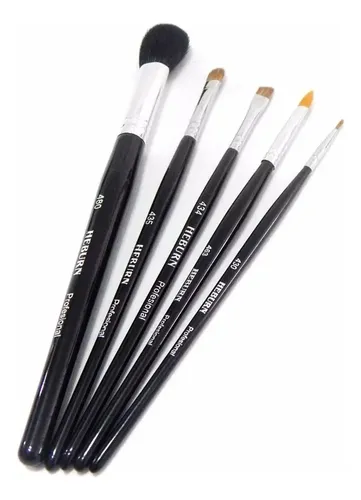 Set Brochas Maquillaje Heburn Kit 509 Para Primario Y Corrector Negro