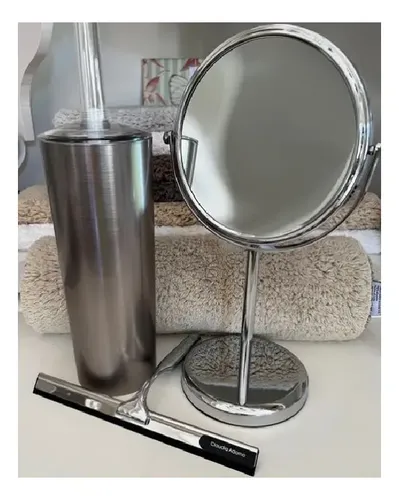 Espejo De Mesa Cromado Con Aumento Mediano Zoom X5
