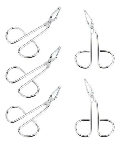 Pinzas De Acero Inoxidable Para Cejas, 5 Unidades, Con
