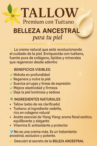 Crema Tallow Sebo De Res Beef Con Aceite De Tuétano Antiarr
