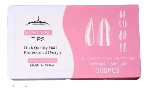 Tips Para Soft Gel Paris Night Almendra 500u Caja
