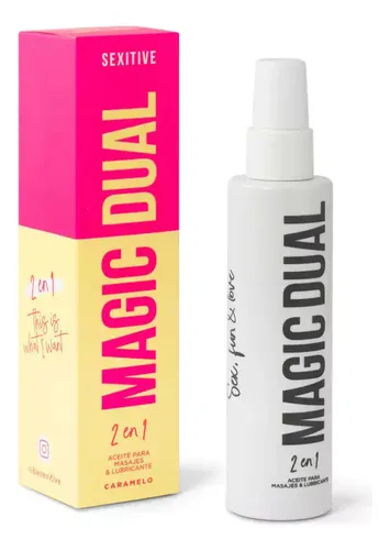 Aceite Y Lubricante Saborizado Magic Dual 100ml Sexitive Sabor Caramelo