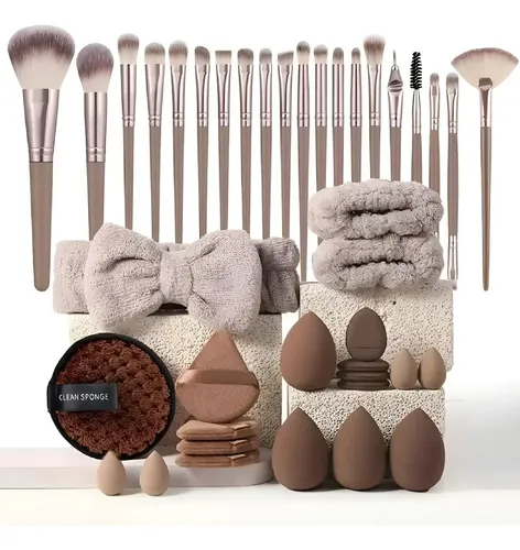 Combo De Maquillaje De 40 Piezas: Kit Completo De Lavado Y A