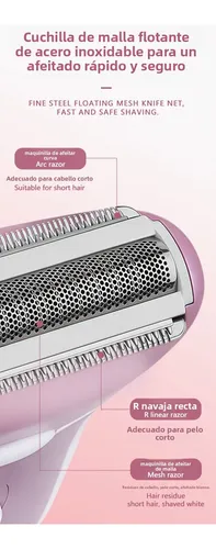Depiladora Eléctrica Kemei 4 En 1 Led Recargable Usb