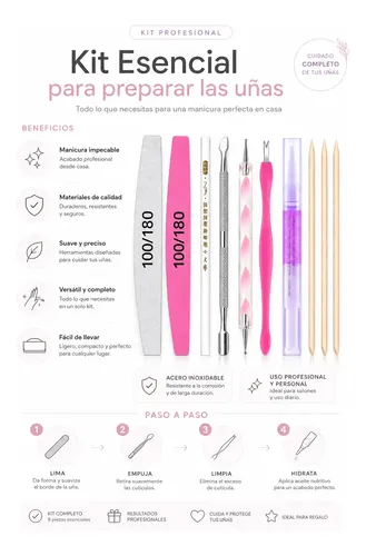 Kit Profesional Completo Para Uñas Gel Semipermanente Uv Led