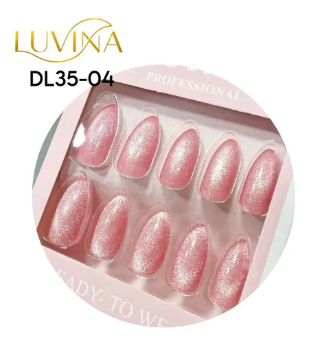 Kit 12 Uñas Postizas Con Adhesivos Luvina Press On Nails Color Surtidos Dl35-04