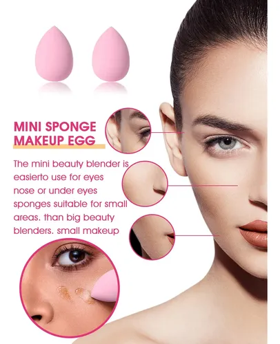 Set 52 Brochas Y Esponjas Maquillaje Profesional Rosa Rosa