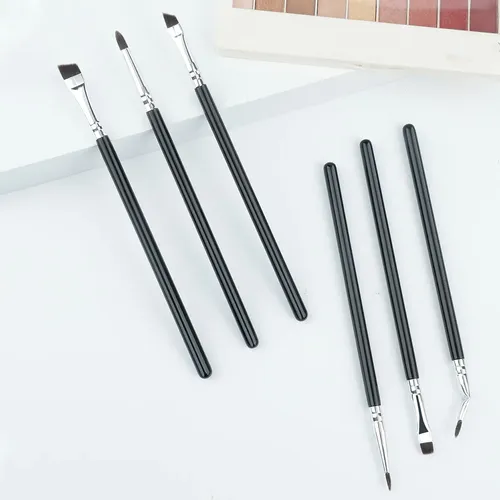 Set De 6 Pinceaux De Maquillage Para Ojos, Negro