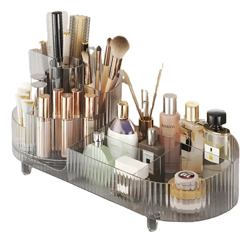 Organizador De Maquillaje Giratorio 360 Cosméticos Plástico Transparente