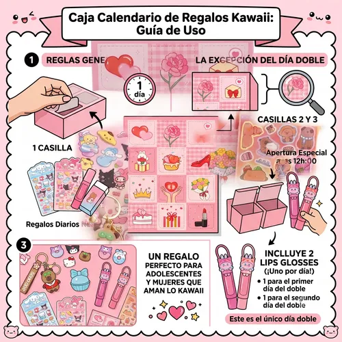Caja Calendario Adviento 12 Regalo Kit Set Maquillaje Nena