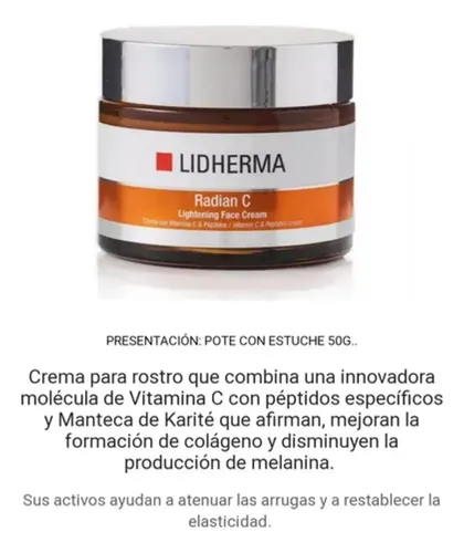 Crema Para Rostro Antioxidante Radian C Lightening Lidherma