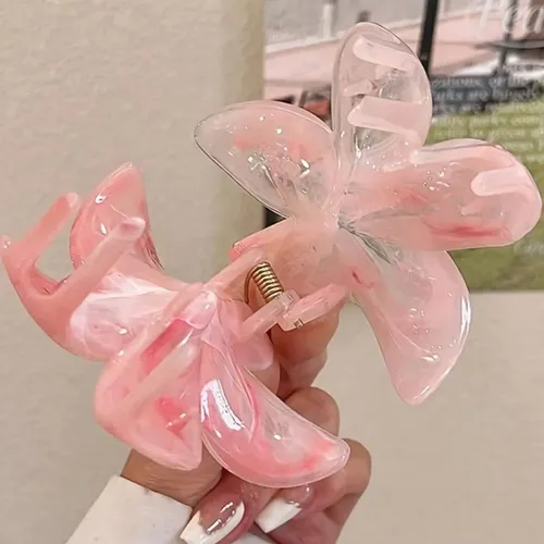 A Hebilla Gancho Broche Para Pelo Forma Flor Hawaiana X4