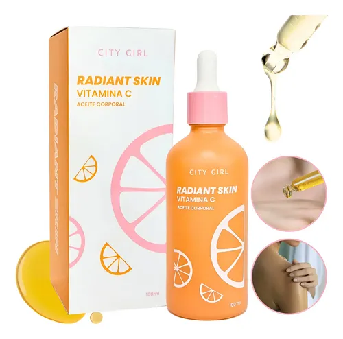 Aceite Corporal Con Vitamina C Radiant Skint City Girl 100ml Fragancia Naranja