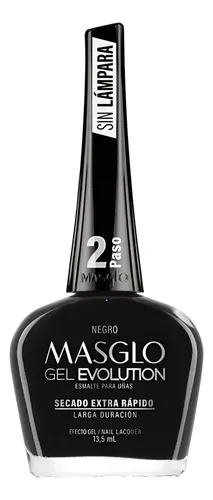 NEGRO – ESMALTE GEL EVOLUTION EFECTO GEL MASGLO 13,5 ML CREMOSO – GAMA NEGRO