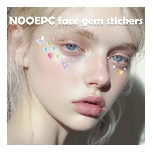 Nooepc Gemas Faciales Autoadhesivas, Pegatinas De Joyas Con