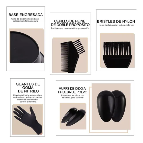 Kit De Cepillo Y Tazón Para Tinte De Cabello 22 Piezas,