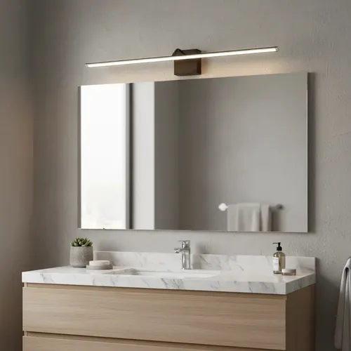 Aplique Pared Cuadros Movil Led 80 Cm Baño Espejos Luz Fria Direccionable Negro Gioluce