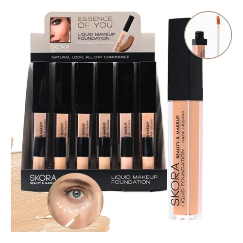 Base Liquida Correctora Skora C/ Aplicador Make Up Natural Tono