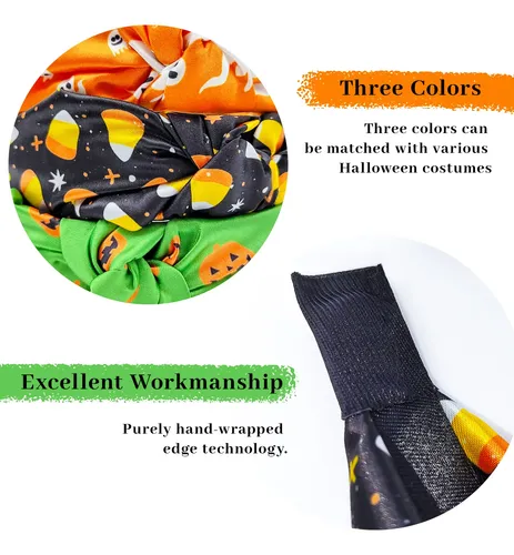 3 Diademas Con Nudos De Halloween Para Accesorios De Pelo De 3pcs-halloween