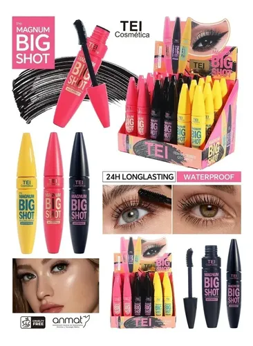 Mascara Pestañas Negro The Magnum Big Shot Tei Waterproof Color Envase Amarillo/ Negro